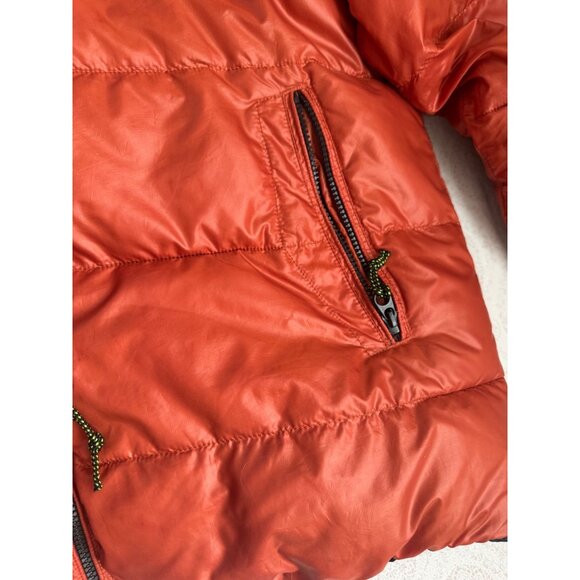 Point Zero Reversible Mens XXL Orange Puffer Jacket With Hood & Black Lining. - Picture 11 of 11